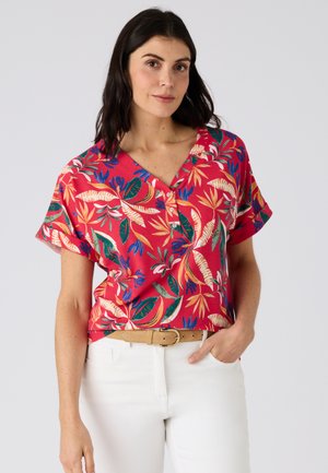 Damart, T-SHIRT FLUIDE CLIMATYL UNI OU ESPRIT TROPICAL  - T-shirt con stampa - tropical pink