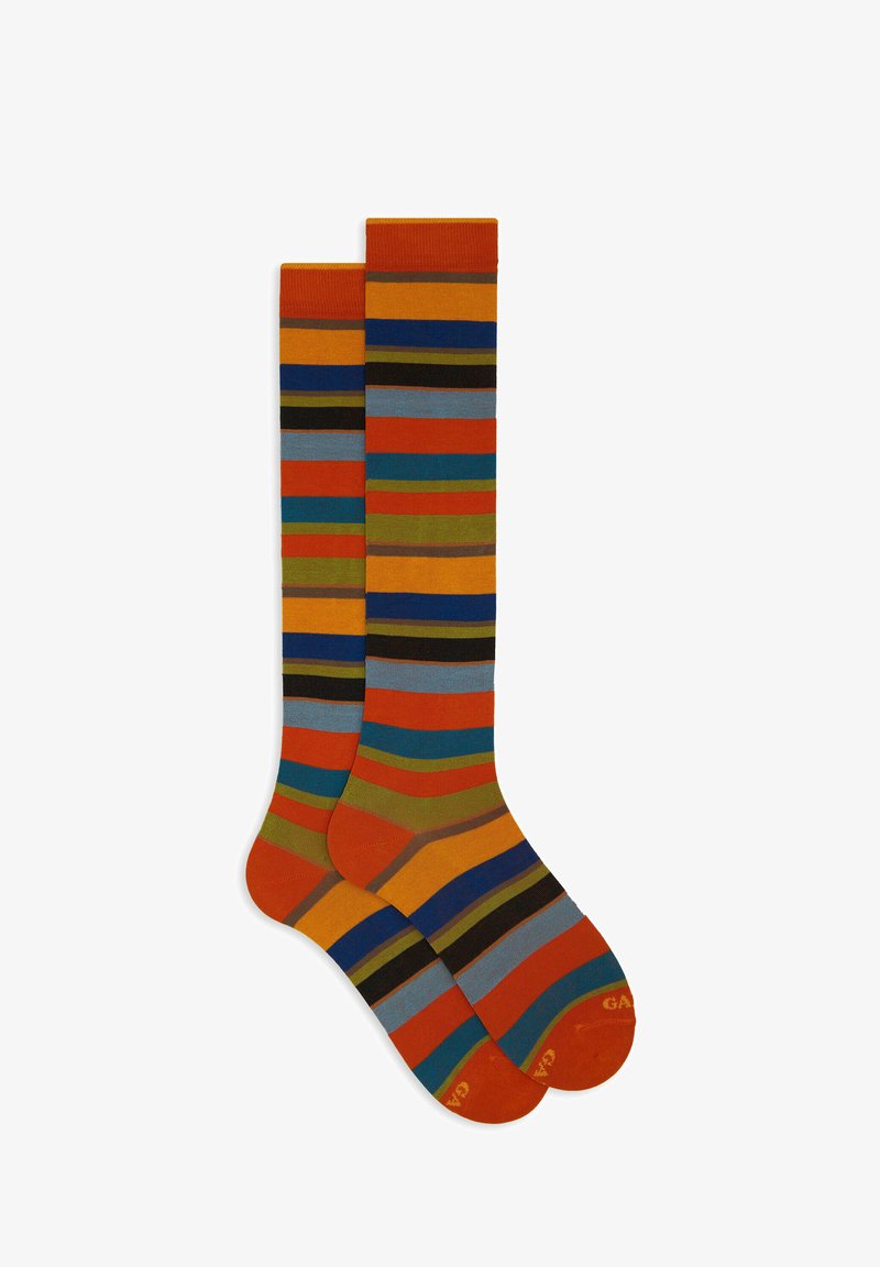Gallo LONG WITH STRIPES - Knee high socks - arancio