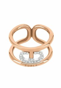 Gredzens - silver rose gold tone