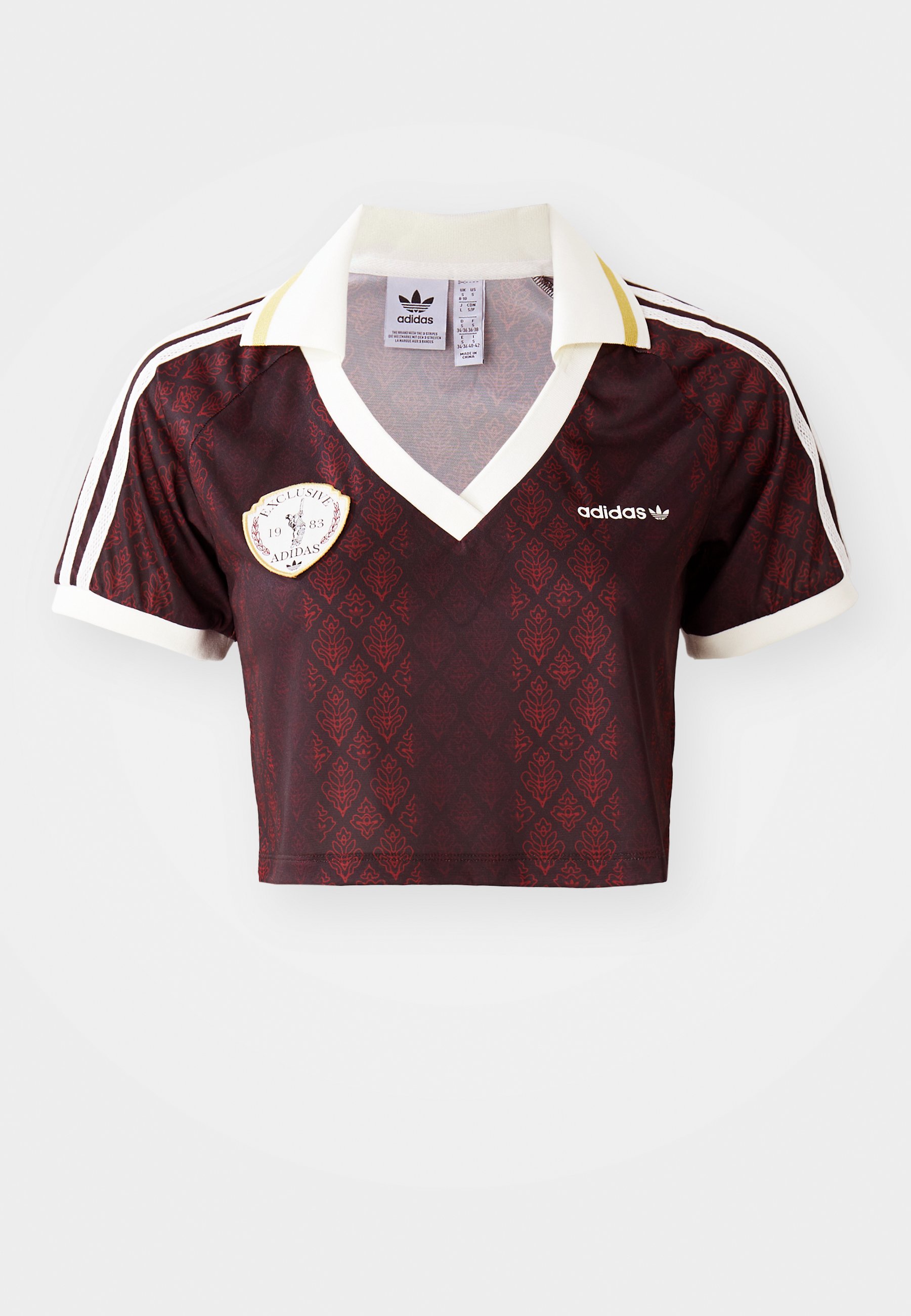 売れ筋商品|||アディダスオリジナルス Tシャツ レディース トップス CROP - Polo shirt - night brown/night red adidas Originals CROP - Polo - night brown/night red/marron
