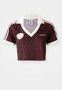 CROP - Poloshirt - night brown/night red