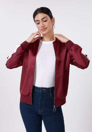 Bomber Jacket - burgundy/cream