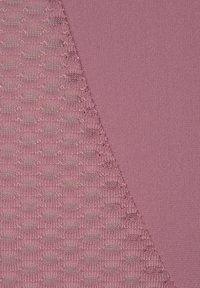 Fabric swatch featuring a textured woven pattern on one side and a smooth surface on the other, both in a muted pink color.