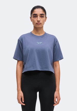 Under Armour, CENTER LT - Print T-shirt - downpour gray/blue wind
