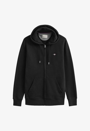 GANT SHIELD FULL ZIP HOODIE - Mikina so zipsom - black