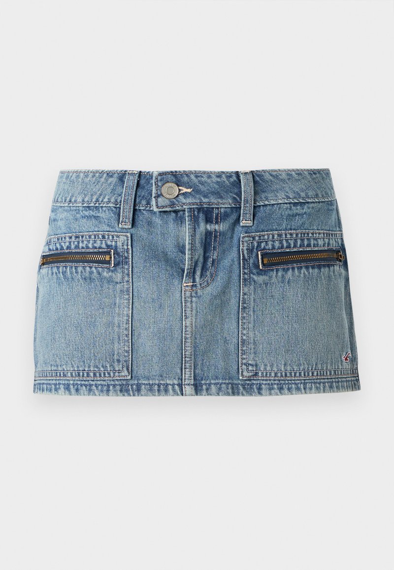 Hollister Co. ZIPPER MICRO MINI SKORT CAMBRIA - Jupe en jean - blue ...