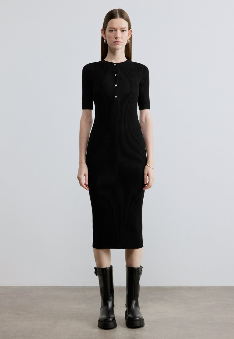 one shoulder fringe detail textured knit dress Rails | Antonia Dress - Raspberry | Premium Cotton | Size XL main image 1