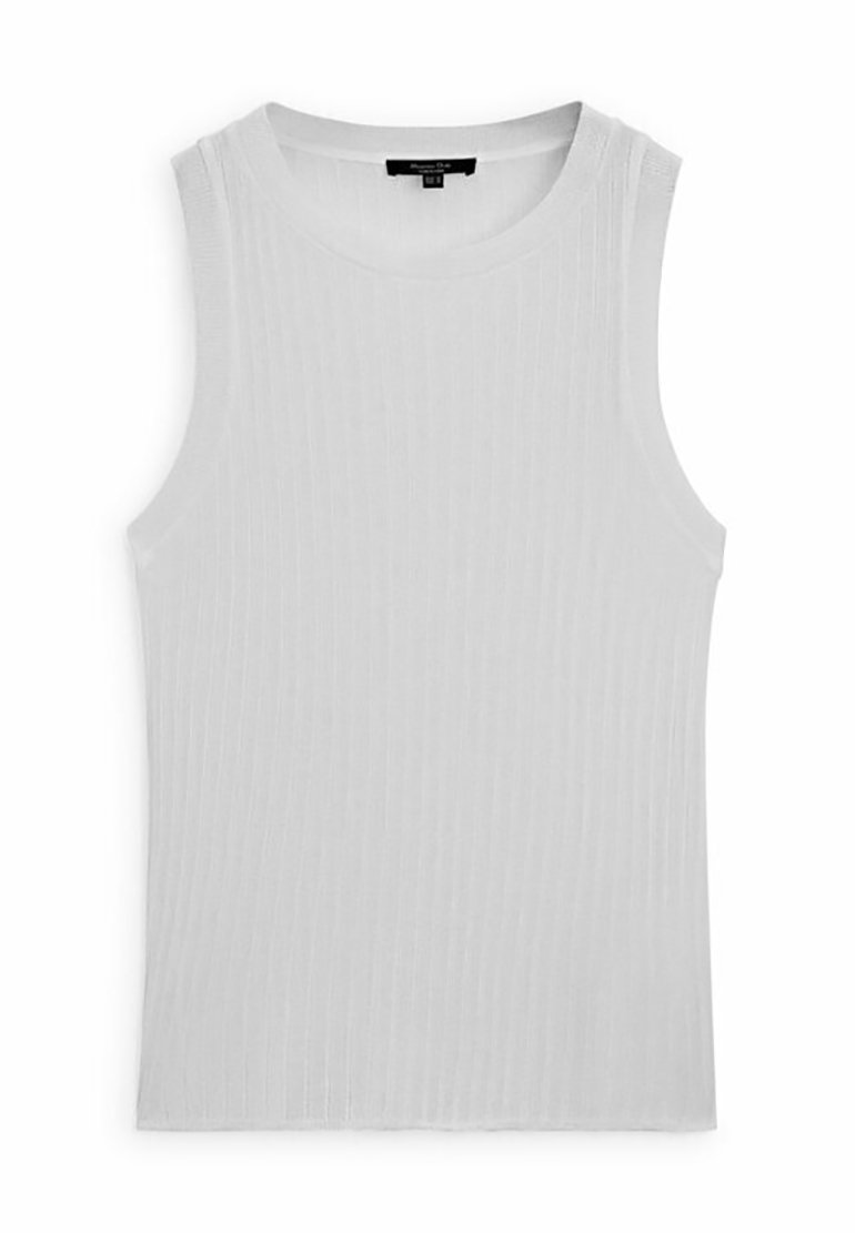 Massimo Dutti SLEEVELESS OPEN Top white/weiß Zalando.de