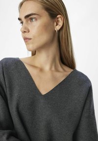 Object OBJREYNARD V-NECK - Maglione - dark grey melange