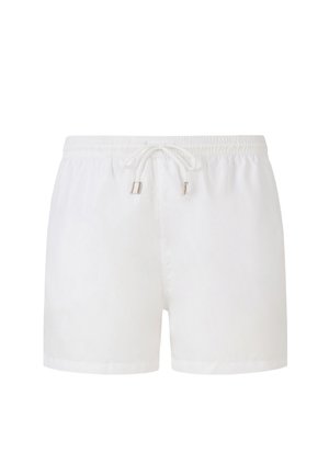 Shorts con vita elasticizzata bianca, dotati di coulisse con terminali in metallo, progettati per un uso casual.