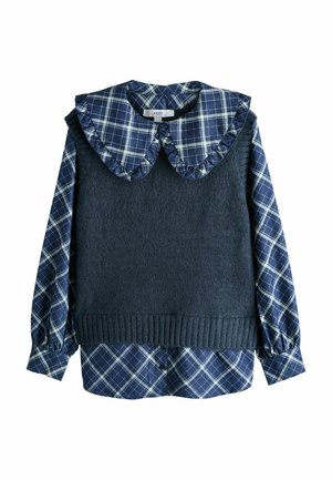 REGULAR FIT - FRILL COLLAR LAYER  - Džemperis - blue check