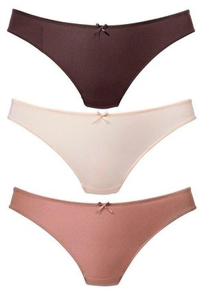 LASCANA PETITE FLEUR 3 PACK - String - braun + hautfarben + puder