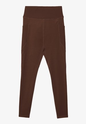 Even&Odd active ESSENTIAL FULL LENGTH HIGH RISE LEGGINGS - Tights - dark brown