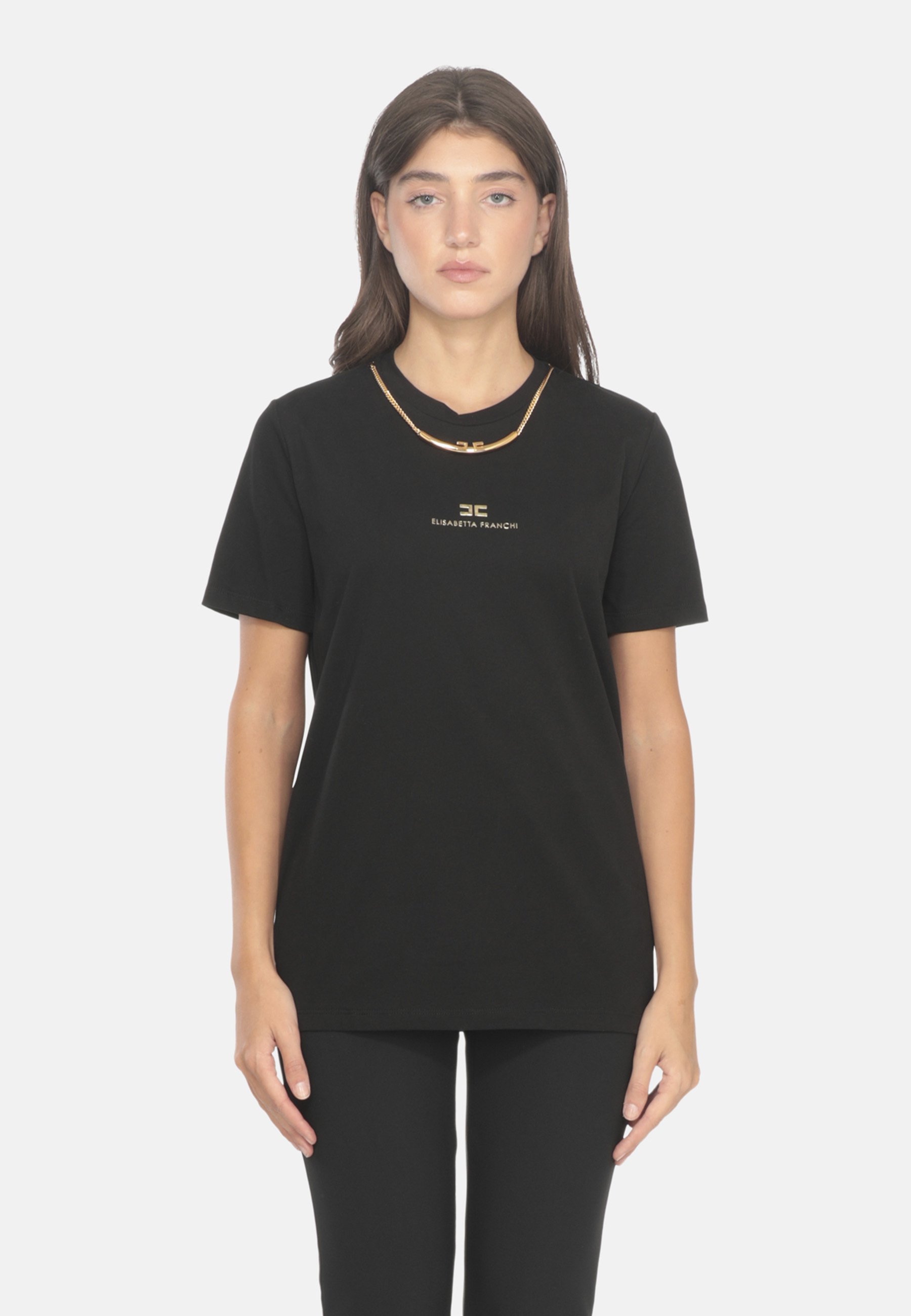 Elisabetta Franchi T-shirt con stampa nero