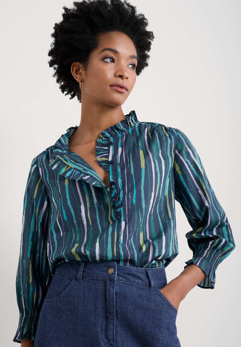 Seasalt Cornwall TWINING - Pusero - navy painterly stripe maritime