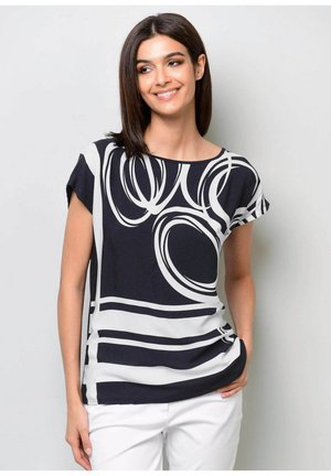 T-Shirt print - black   white