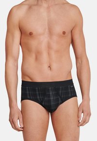 Zwarte geruite boxershorts met een zachte elastische tailleband en een slim fit ontwerp. Het patroon heeft grijze accenten voor extra detail.