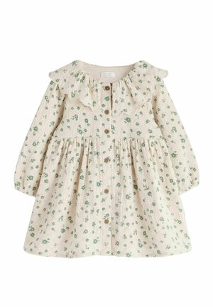 Next REGULAR FIT - LONG SLEEVE COLLAR DRESS - Hverdagskjole - ecru ditsy