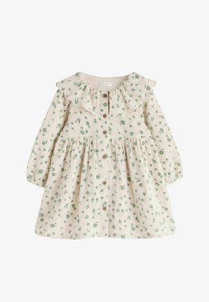 Next, REGULAR FIT - LONG SLEEVE COLLAR DRESS - Freizeitkleid - ecru ditsy
