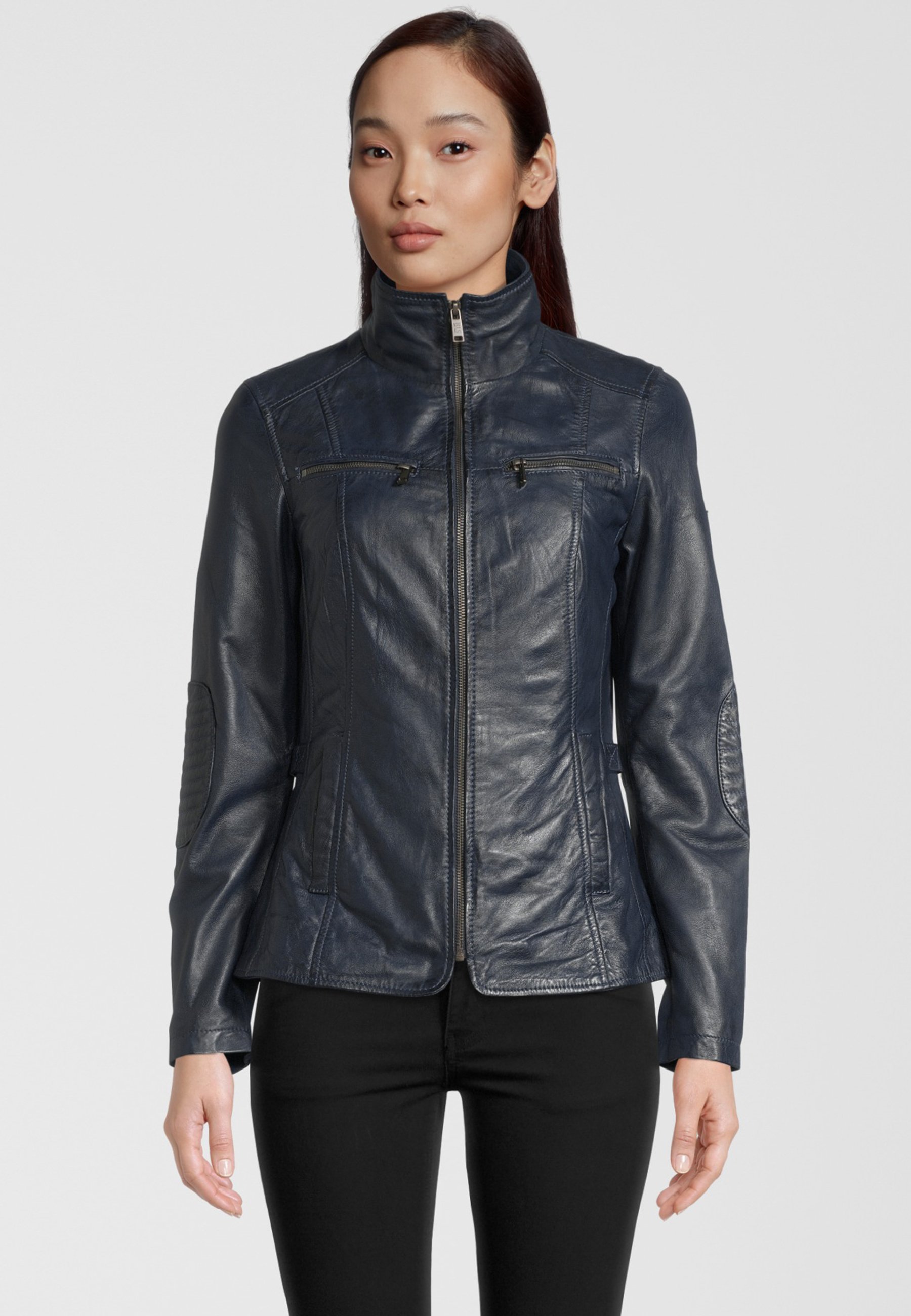 H.I.S MIT STEHKRAGEN - Leren jas - navy/donkerblauw - Zalando.nl