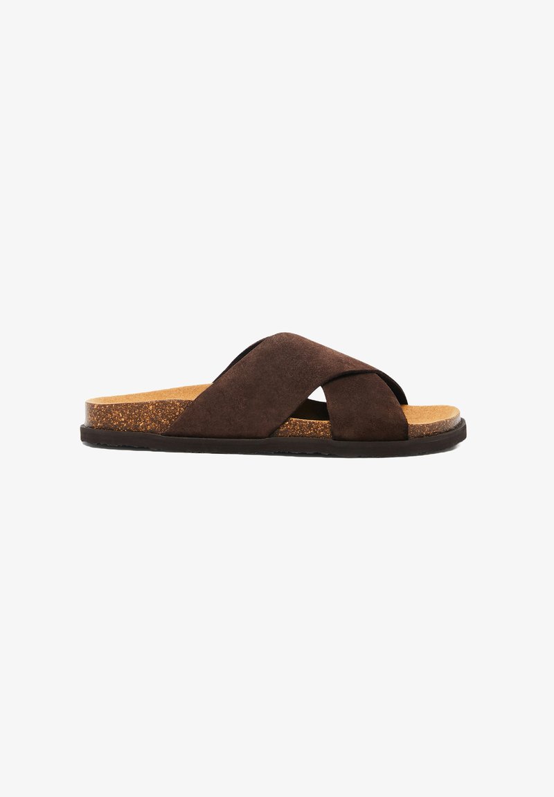 Scholl LEON - Sandalias planas - dk brown