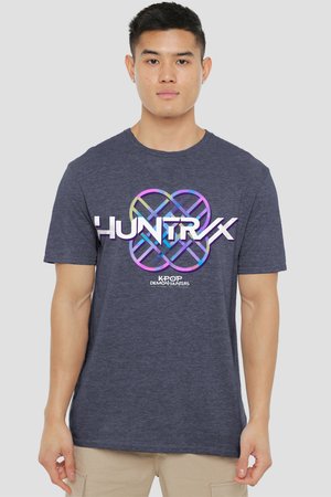 NETFLIX, K-POP DEMON HUNTERS - HUNTRIX PASTEL LOGO - T-Shirt print - mottled dark blue