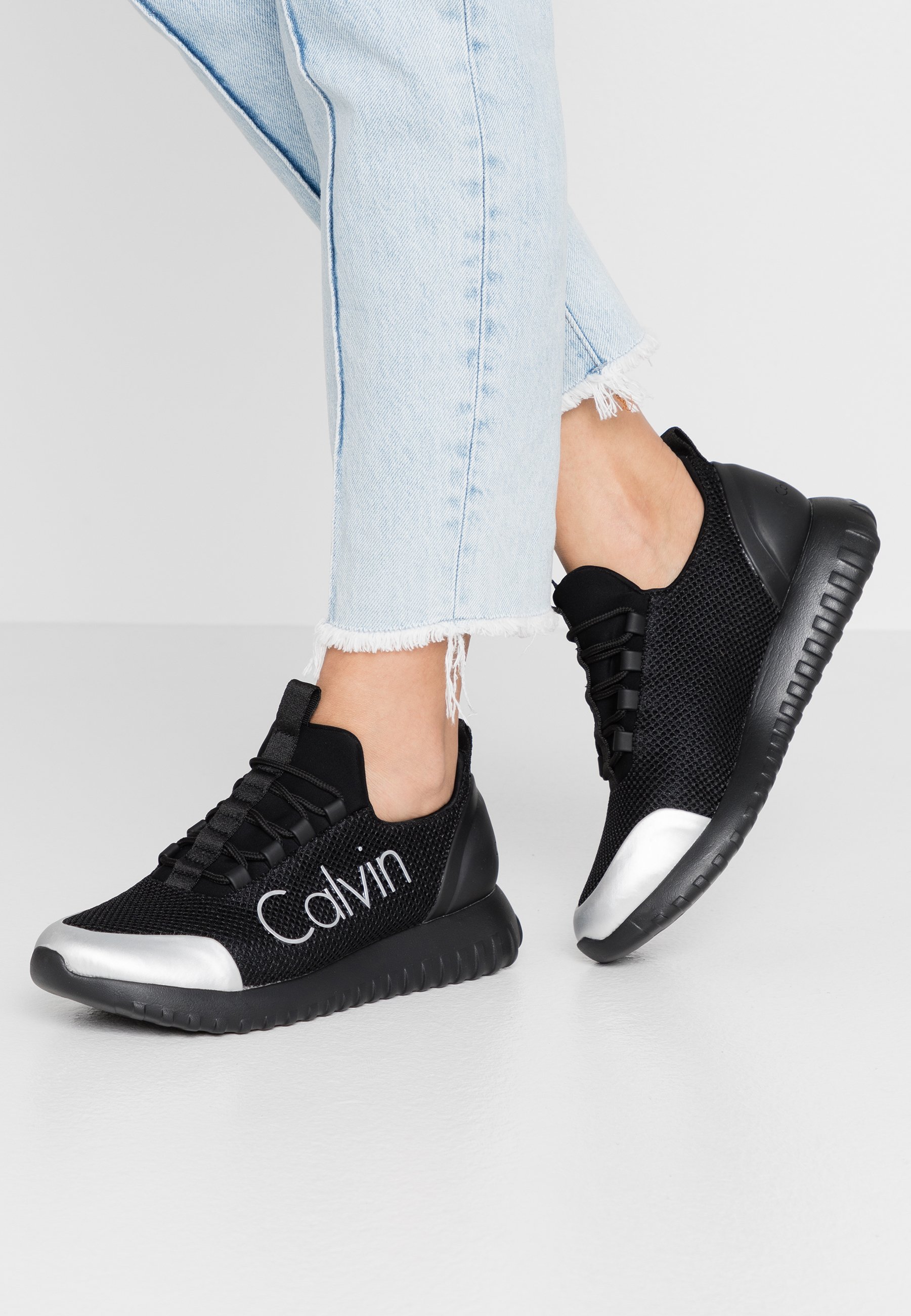 Calvin Klein Jeans Reika Sneaker Low Black Silver Schwarz Zalando De