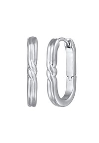 Sølvøreringe med en snoet design. Har en poleret finish og en sikker låseanordning. Fås i to størrelser: lille og stor.