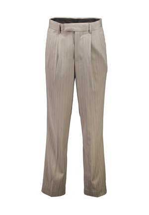 Lindbergh, LINDBERGH STRIPED PLEATED WIDE FIT PANTS - Stoffhose - dk sand mel