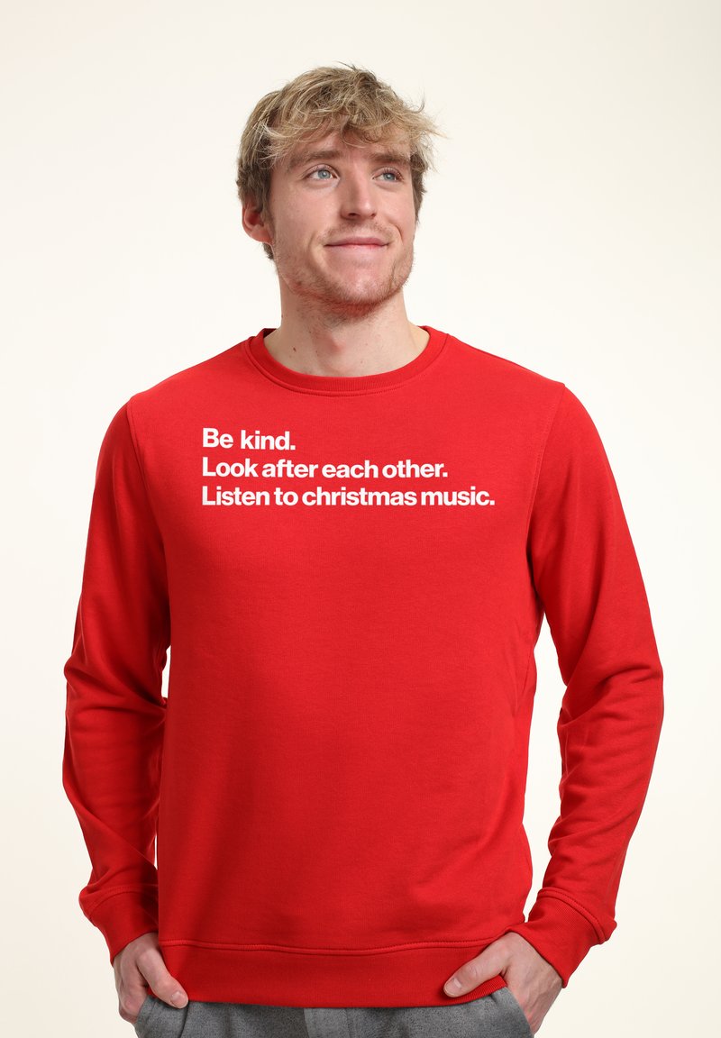 Henry Tiger LISTEN TO CHRISTMAS MUSIC - Sudadera - red