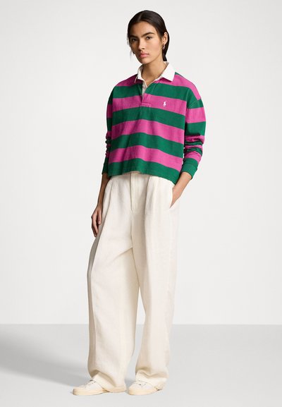 Polo Ralph Lauren RUGBY LONG SLEEVE - Μπλούζα με μακριά μανίκια - vermont green/vivid pink