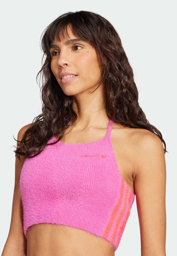 FLUFFY HALTER - Blouse - semi lucid fuchsia3