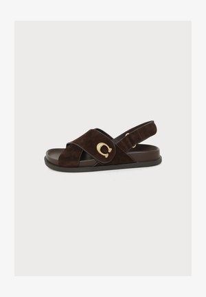 COACH, SCULPTED SANDAL - Plateausandalette - chocolate