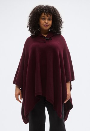 GIBEAH UNLINED PONCHO - Poncho - dark garnet