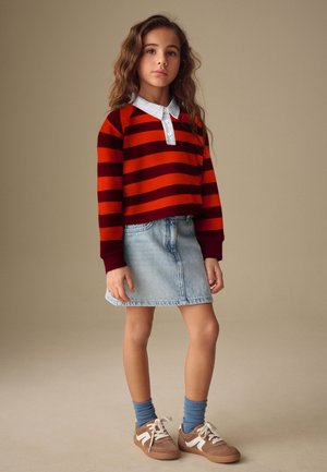 Next, REGULAR FIT RUGBY - Poloshirts - brown orange stripe