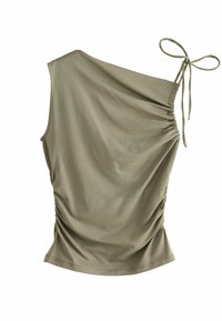 SOFT TOUCH RUCHED SLEEVELESS - Top - olive green