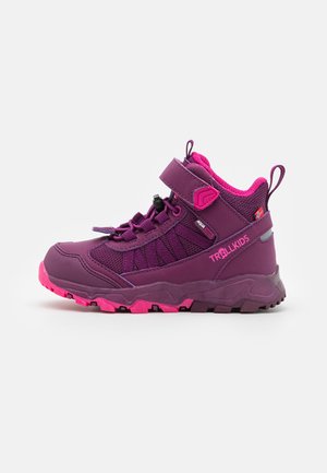 KIDS TRONFJELL HIKER MID UNISEX - Trekingové boty - plum/fireberry
