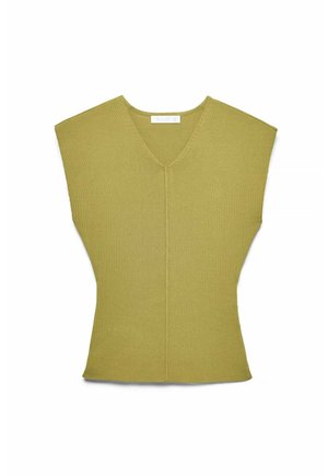 NA-KD, KNITTED SEAM DETAIL SHORT SLEEVE TOP - Camiseta básica - green
