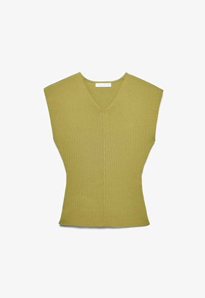 NA-KD, KNITTED SEAM DETAIL SHORT SLEEVE TOP - Camiseta básica - green