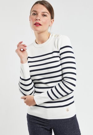 GROIX MARINE - Strickpullover - milk / rich navy