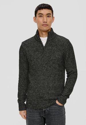 s.Oliver MIT REISSVERSCHLUSS - Strickpullover - schwarz