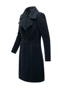 Navahoo Damesmantel in wol-look, lange trenchcoat, licht