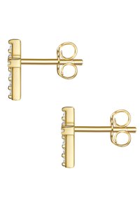 Zelta atslēgas formas aproču pogas izceļas ar pulētu apdari, vienā pusē rotājoties ar caurspīdīgām akmeņiem, bet otrajā pusē ir apaļas akcenti drošai aizdarīšanai.