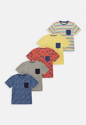 POCKET TEE 5PACK - T-shirt print - multi-coloured /yellow/blue