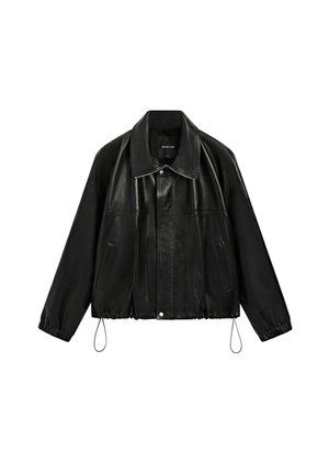 Massimo Dutti, Leather jacket - black