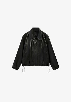Massimo Dutti, Leather jacket - black