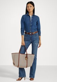 CANVAS & LEATHER LARGE EMERIE TOTE - Shoppingväska - natural/tan