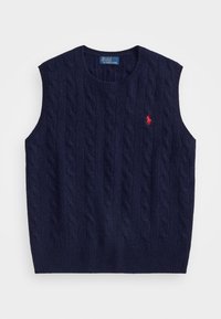 CABLE KNIT WOOL CASHMERE SWEATER VEST - Camisola - hunter navy