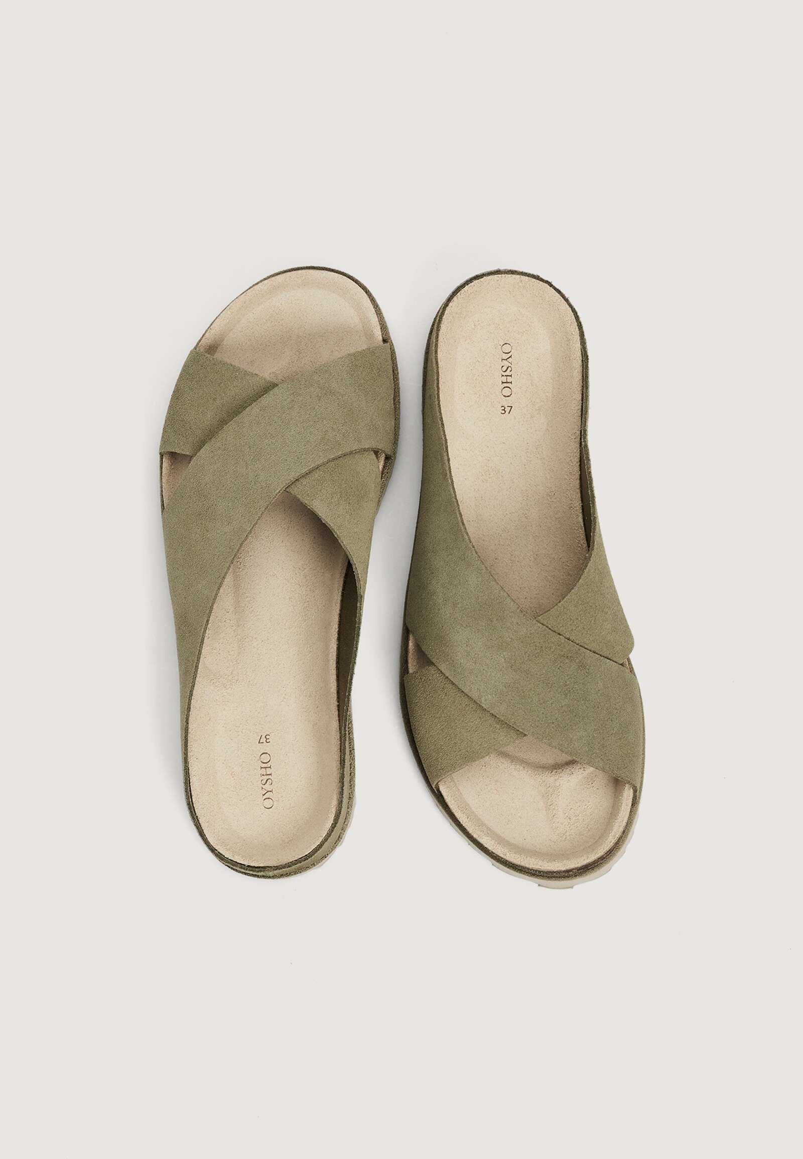 OYSHO Muiltjes - khaki/kaki - Zalando.nl