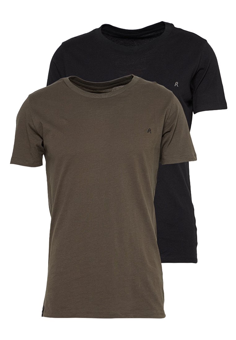 Replay T-shirt basic antraciet gemêleerd